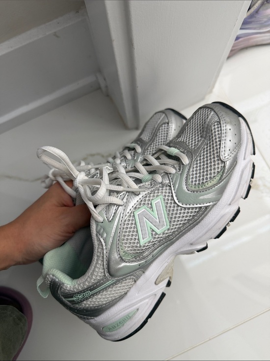 New Balance Shoes - New Balance Women’s Silver and Mint 530 Mesh Running Sneakers